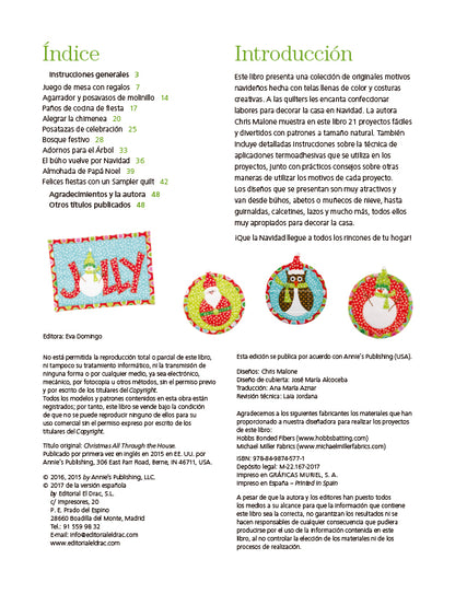 Libro Labores Creativas de Patchwork para Navidad: 21 Proyectos Fáciles con Patrones a Tamaño Natural