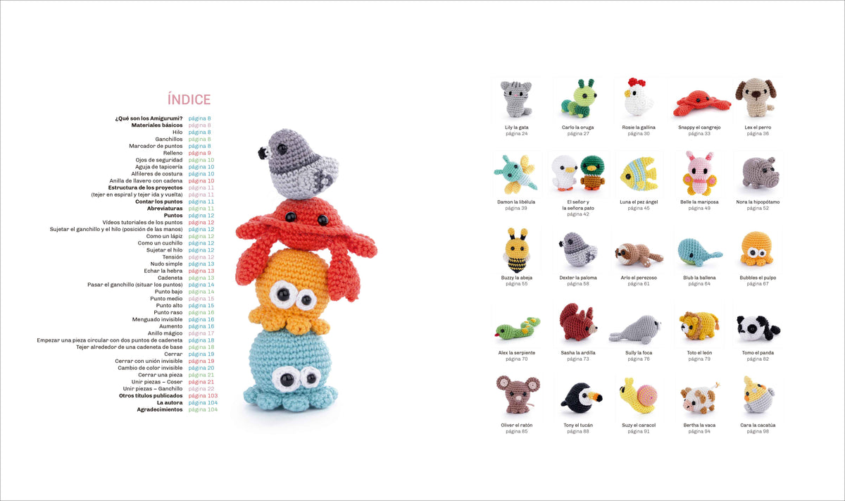 Libro Mini Amigurumi Fáciles y Rápidos: 25 Animales de Ganchillo Paso a Paso