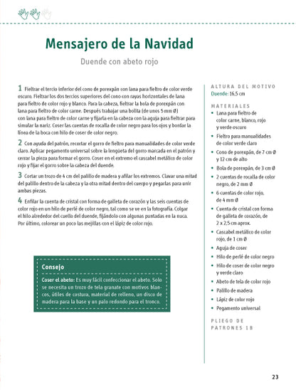 Libro Patrones de Fieltro Modelable con Aguja: 16 Proyectos para Decorar la Casa en Navidad
