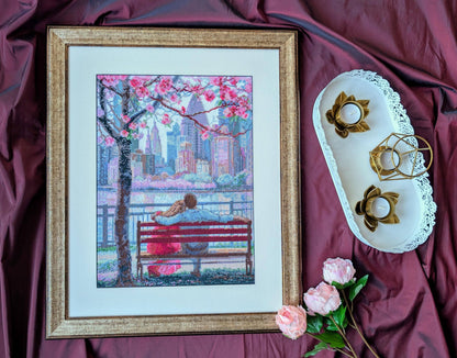 Kit de Punto de Cruz Aine "Blooming New York" - A1015