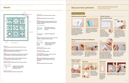 Libro de Iniciación al Patchwork: Curso con 36 Bloques y Más de 40 Proyectos Paso a Paso