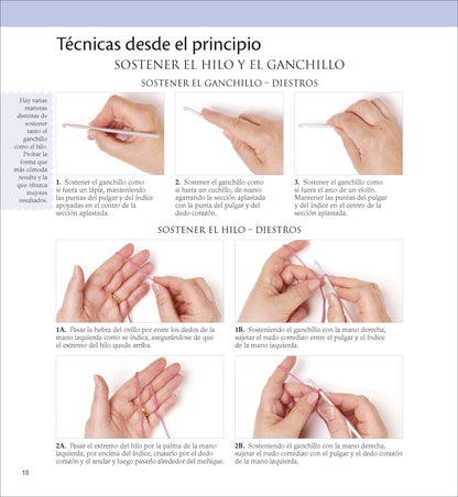 Libro de Ganchillo de la A a la Z: Manual Completo con Todas las Técnicas y Puntos Paso a Paso