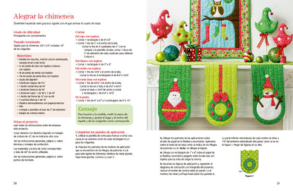 Libro Labores Creativas de Patchwork para Navidad: 21 Proyectos Fáciles con Patrones a Tamaño Natural