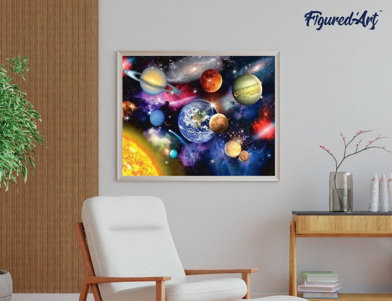 Kit de Punto Diamante Figured’Art "Planetas Vía Láctea" 40x50cm