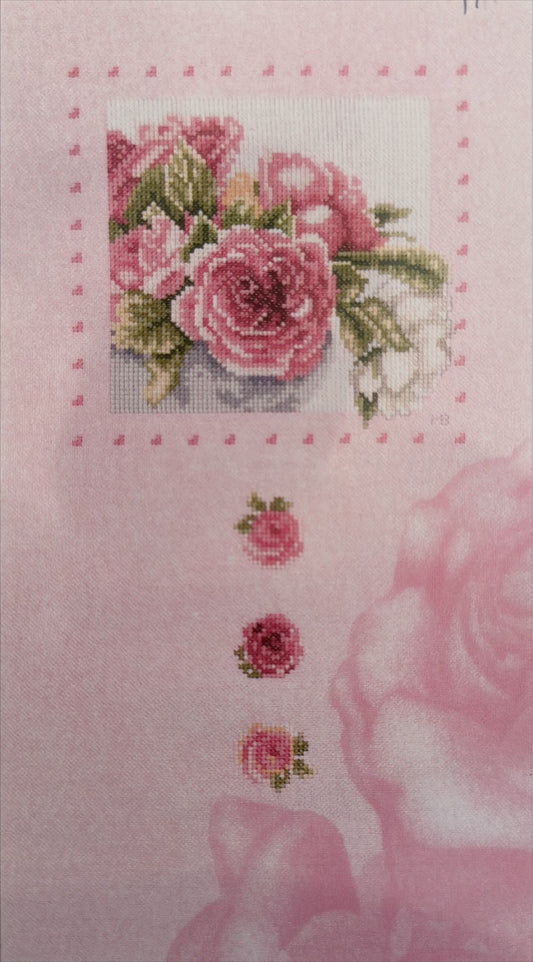 Kit punto de cruz "Pink Roses in a Frame" - 34967