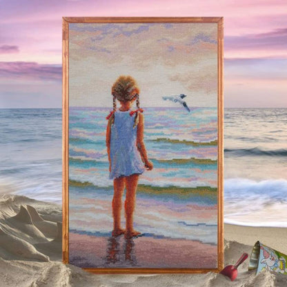 Kit de Punto de Cruz RTO "Niña y el Mar" - M999