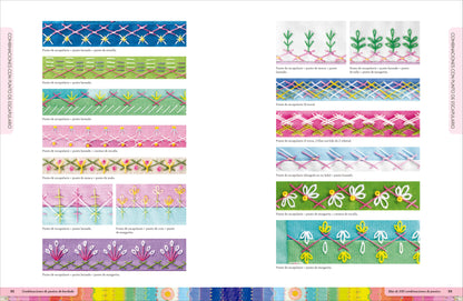 Libro de Puntos de Bordado: 350 Combinaciones y Más de 70 Puntos para Crazy Quilt
