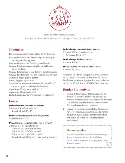 Libro de Patchwork y Bordado para Navidad: 13 Proyectos con Patrones para Decorar y Regalar