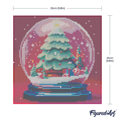 Kit de Punto Diamante Figured’Art "Bola de Nieve" (Lienzo con Bastidor 25×25 cm)