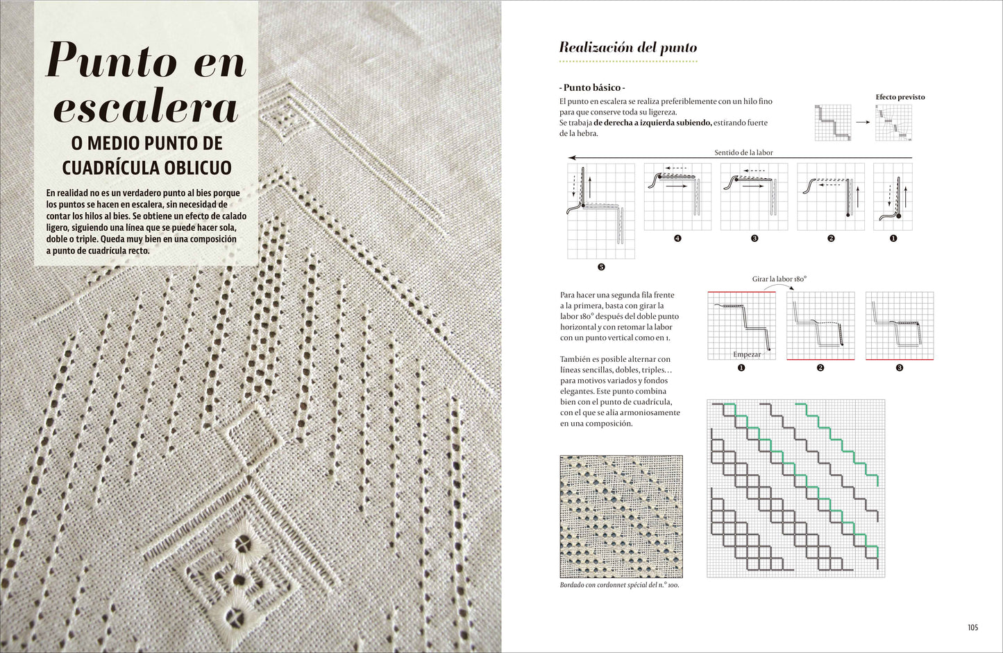 Libro de Bordado Calado con Hilos Contados: Más de 140 Motivos y Diagramas Paso a Paso
