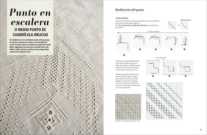 Libro de Bordado Calado con Hilos Contados: Más de 140 Motivos y Diagramas Paso a Paso