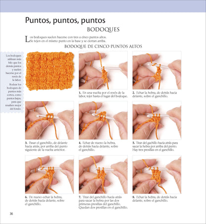 Libro de Ganchillo de la A a la Z: Manual Completo con Todas las Técnicas y Puntos Paso a Paso