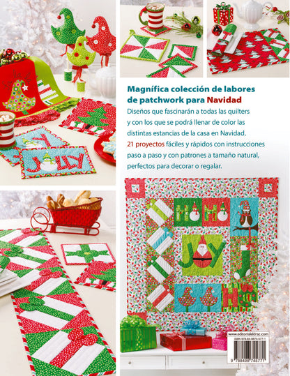 Libro Labores Creativas de Patchwork para Navidad: 21 Proyectos Fáciles con Patrones a Tamaño Natural