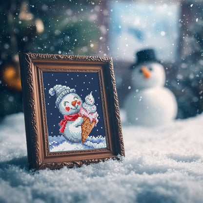 Kit de Punto de Cruz Collection D’Art "Muñeco de Nieve Helado" - BC8131