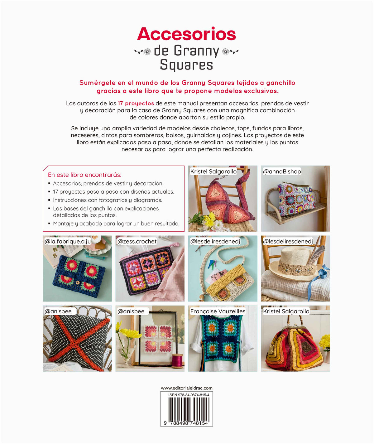Libro Accesorios de Granny Squares: 17 Proyectos de Ganchillo Paso a Paso