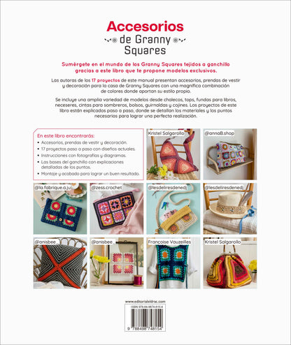 Libro Accesorios de Granny Squares: 17 Proyectos de Ganchillo Paso a Paso