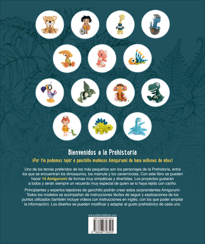 Livro para Tricotar Amigurumi da Pré-História: 14 Dinossauros, Mamutes e Homens das Cavernas a Crochet