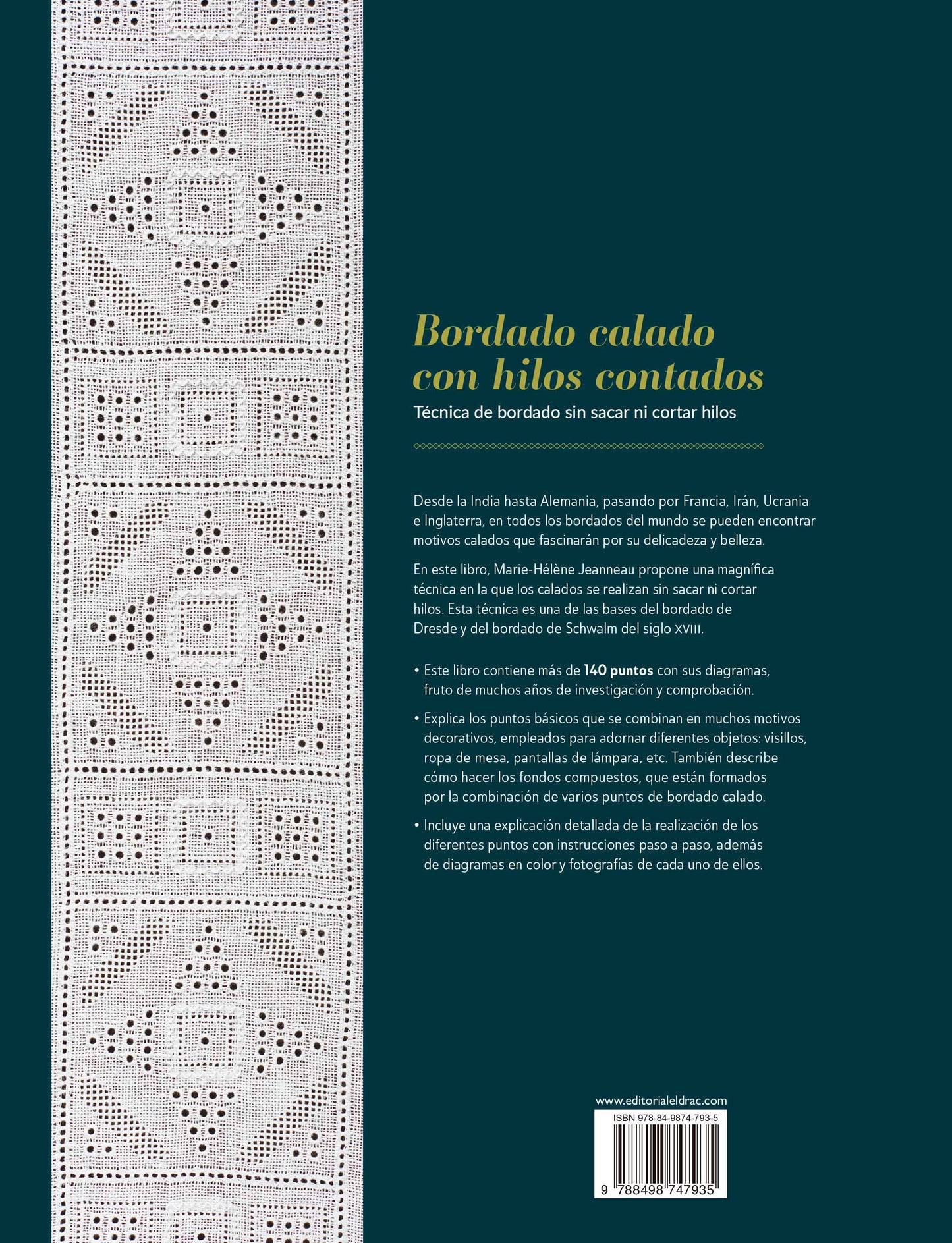 Libro de Bordado Calado con Hilos Contados: Más de 140 Motivos y Diagramas Paso a Paso