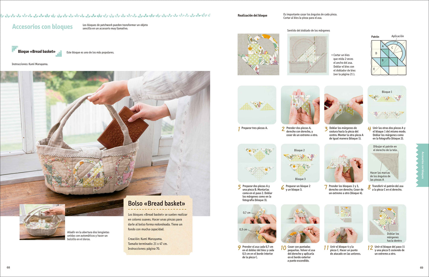 Libro de Iniciación al Patchwork: Curso con 36 Bloques y Más de 40 Proyectos Paso a Paso