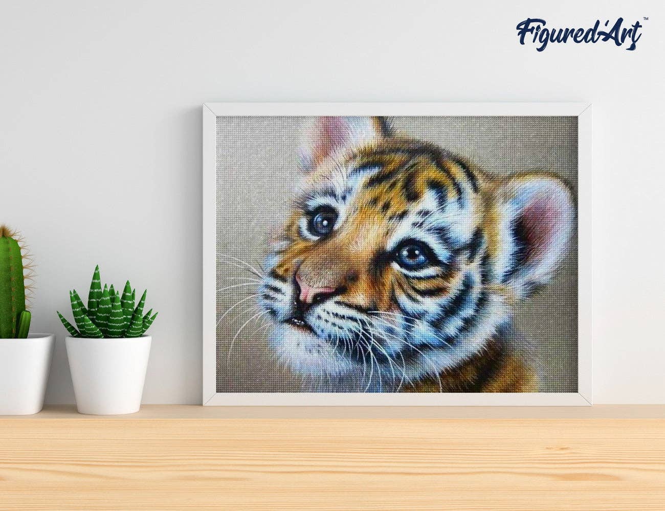 Kit de Punto Diamante Figured’Art "Tigre Bebé" 40x50cm