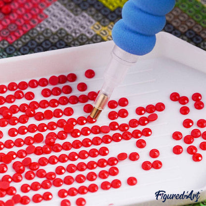 Kit de Punto Diamante Figured’Art "Cachorro de Golden Retriever" (Lienzo con Bastidor 25×25 cm)