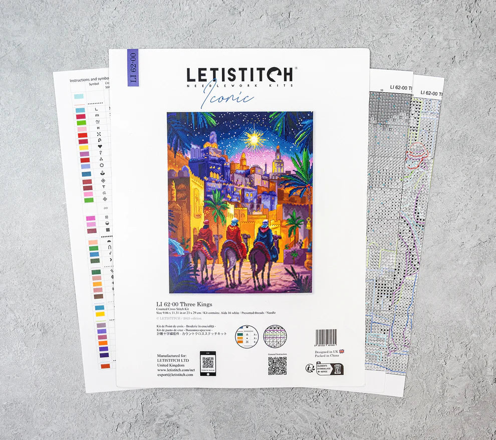 Kit de Punto de Cruz Letistitch "Reyes Magos" LI-62-00