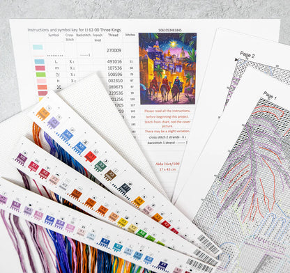 Kit de Punto de Cruz Letistitch "Reyes Magos" LI-62-00