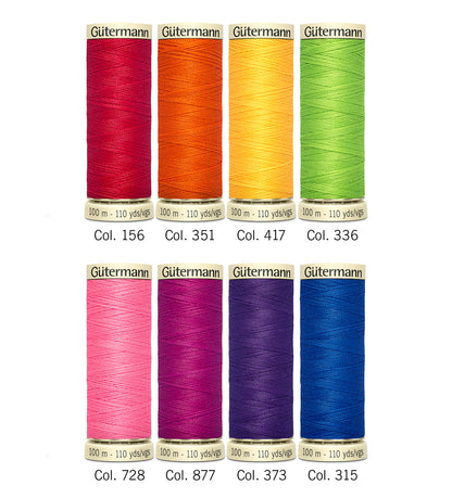 Gütermann Sew-All Thread Tin 100m - Nostalgia Box - 8 Vibrant Colors