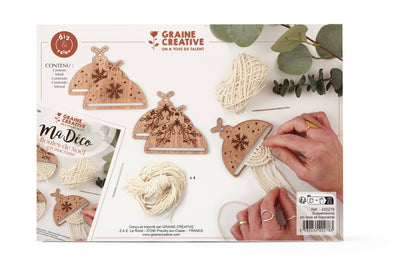 Kit para Crear x4 Bolas de Navidad de Macramé - Graine Créative