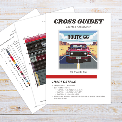 Patrón de Punto de Cruz "Ford Mustang del 69" - CrossGuidetPatterns