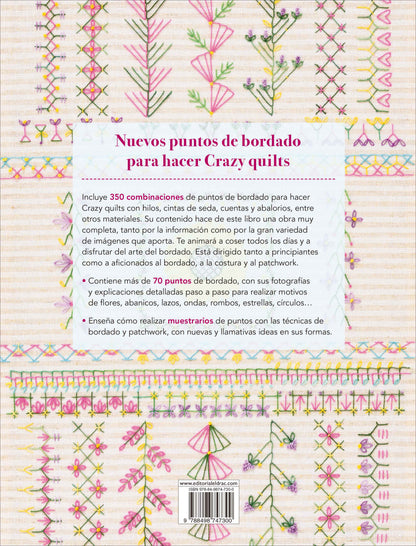Libro de Puntos de Bordado: 350 Combinaciones y Más de 70 Puntos para Crazy Quilt