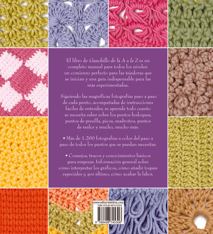 Libro de Ganchillo de la A a la Z: Manual Completo con Todas las Técnicas y Puntos Paso a Paso