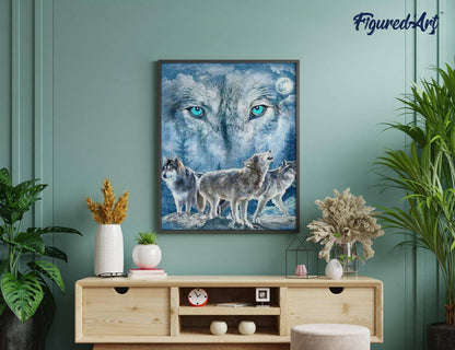 Kit de Punto Diamante Figured’Art "Manada de lobos" 40x50cm