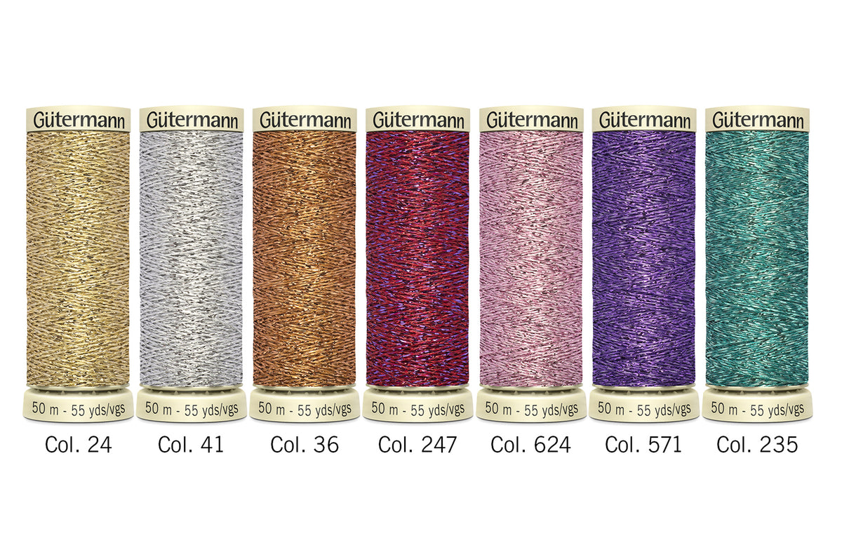 Gütermann Metallic Thread Set - 7 Spools of 50m