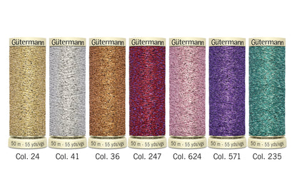 Gütermann Metallic Thread Set - 7 Spools of 50m