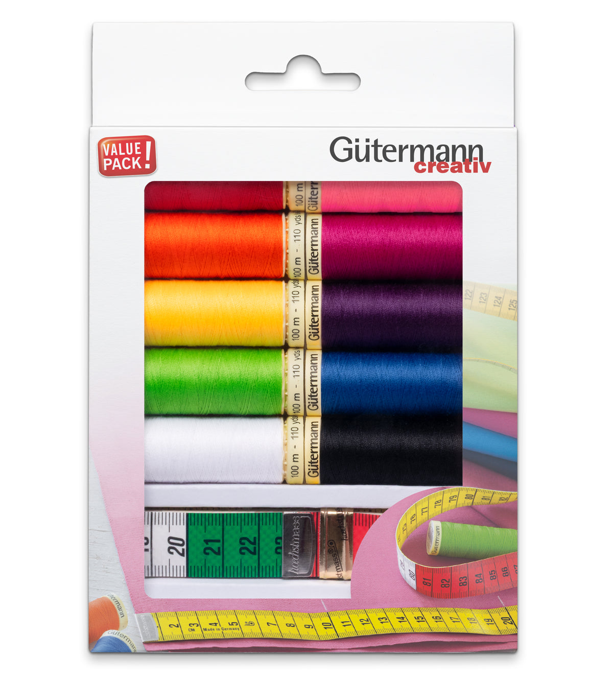 Gütermann Sew-All Thread Set 100m - 10 Spools + Measuring Tape
