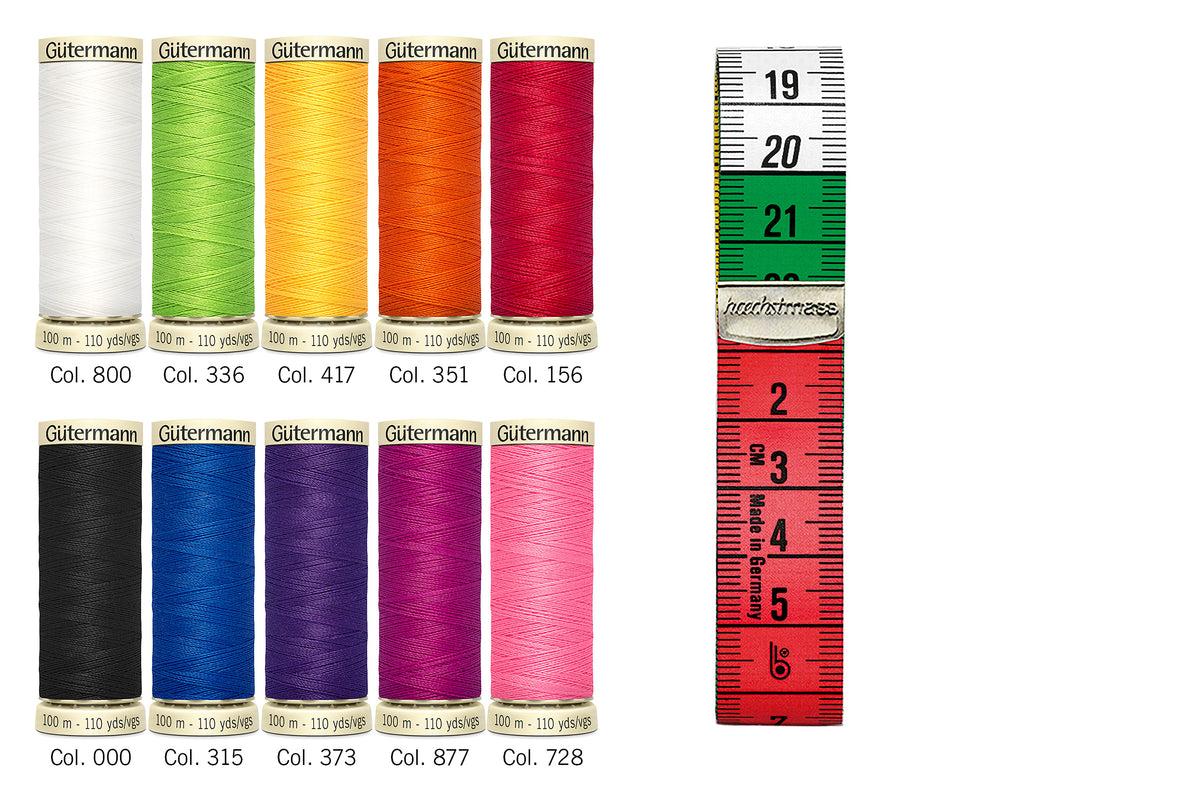 Gütermann Sew-All Thread Set 100m - 10 Spools + Measuring Tape