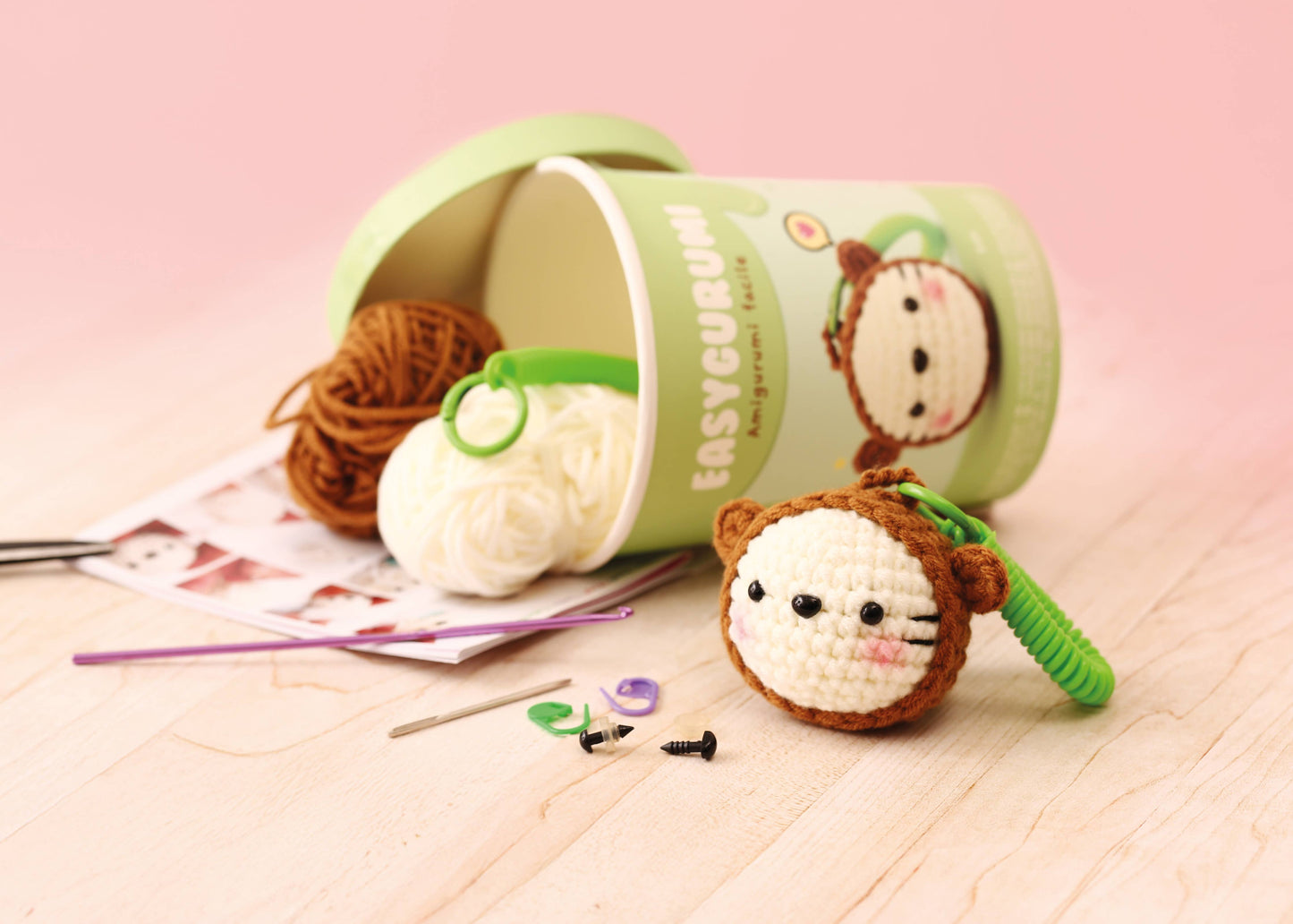 Kit de Amigurumi Fácil "Osito Llavero" - Graine Créative