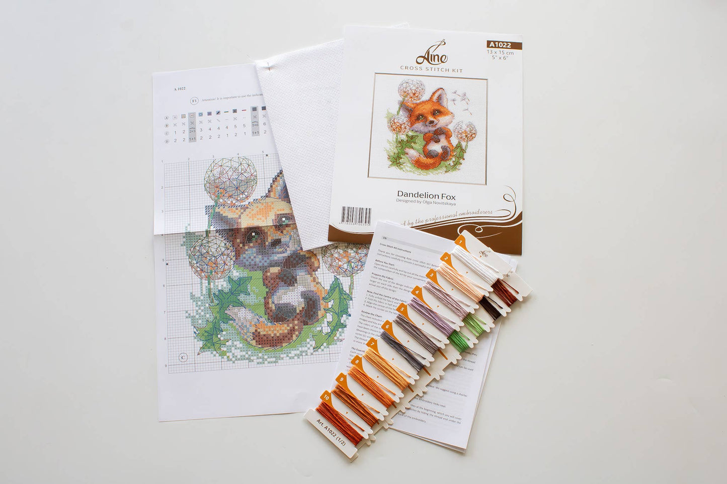 Kit de Punto de Cruz Aine "Zorro Diente de León" - A1022