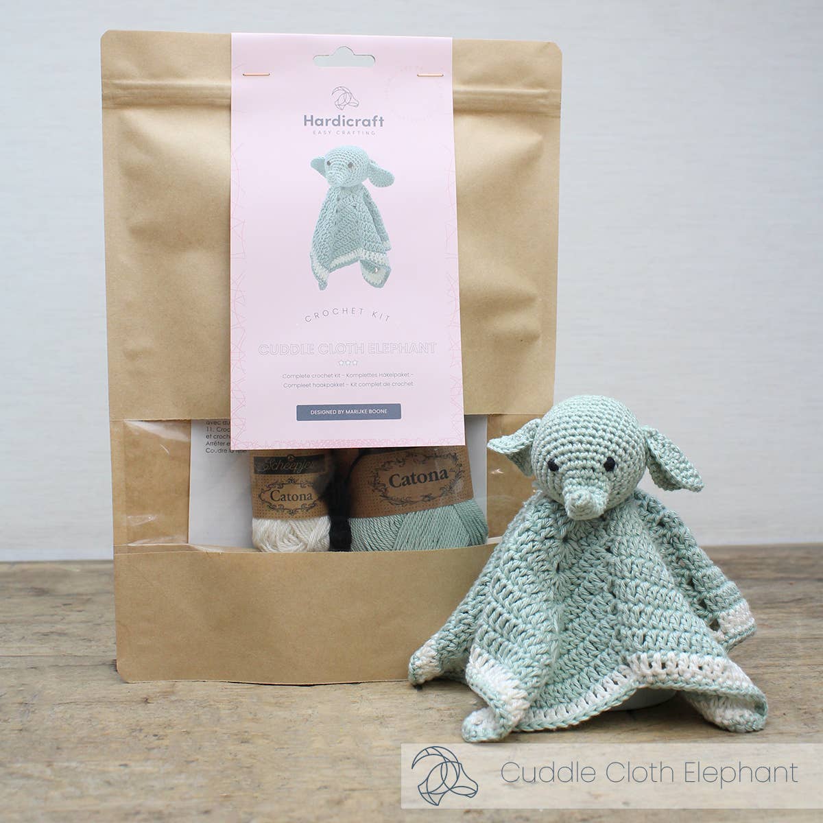 Kit de Ganchillo para Bebés "Elefante de Tela para Abrazar" - Hardicraft