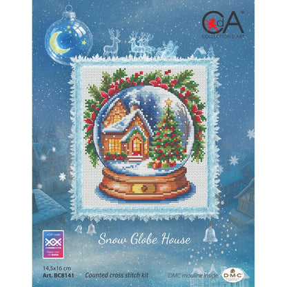 Kit de Ponto de Cruz Collection D'Art "Globo de Neve de Natal" - BC8141