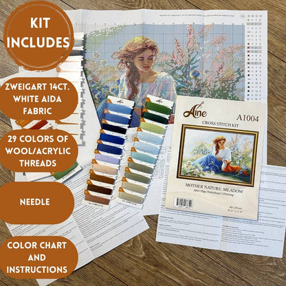 Kit de Punto de Cruz Aine "Madre Naturaleza" - A1004