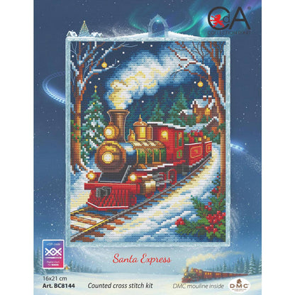 Kit de Punto de Cruz Collection D'Art "Tren de Navidad" - BC8144