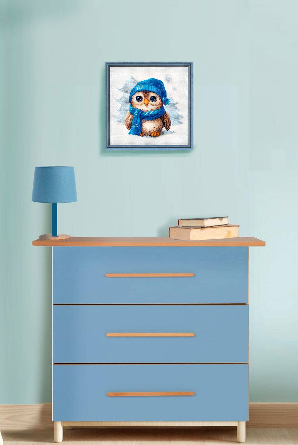 Kit de Punto de Cruz Aine "Búho Acurrucado" - A1019