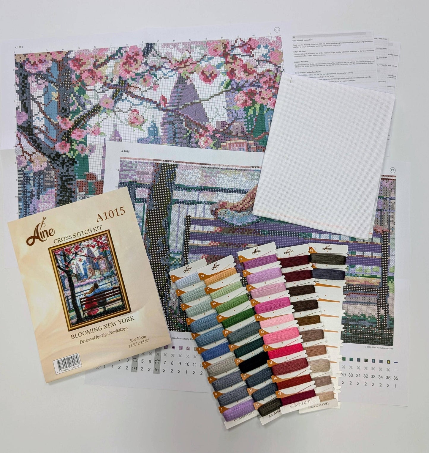Kit de Punto de Cruz Aine "Blooming New York" - A1015