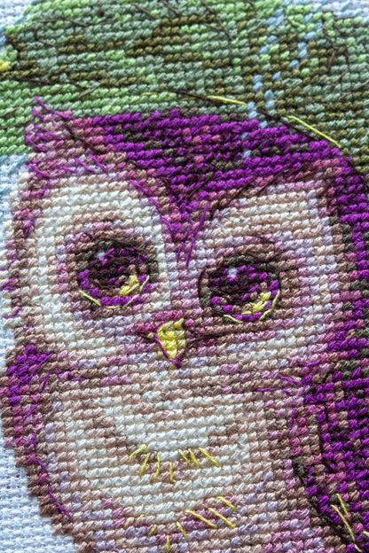 Kit de Punto de Cruz Aine "Búho Gota de Lluvia" - A1023