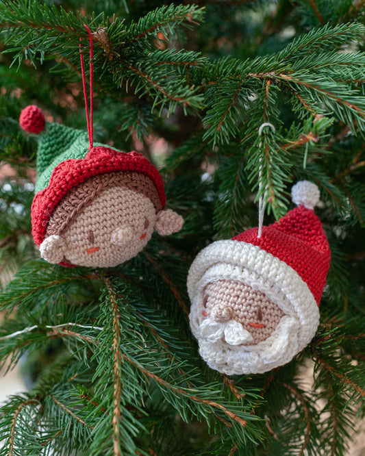 Kit de crochet de cabeza de Papa Noel - Santa y elfo para decorar árbol de navidad de Anchor