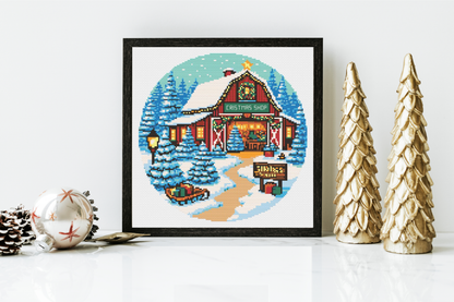 Patrón de Punto de Cruz "Cozy Christmas Shop" - CrossGuidetPatterns