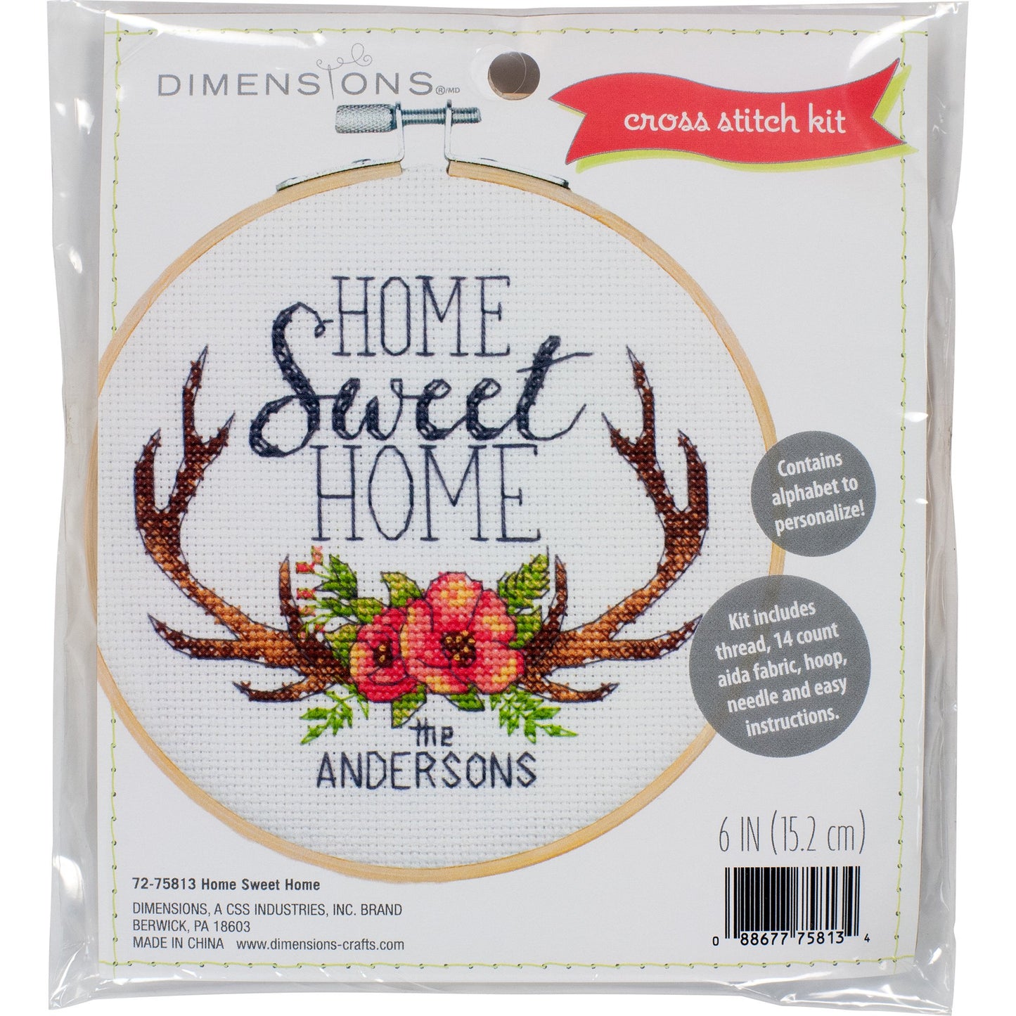 Kit de Punto de Cruz Dimensions - "Home Sweet Home" 72-75813