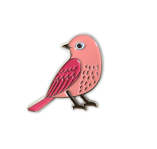 Imán para agujas bordado pájaro cantor rosa 14338